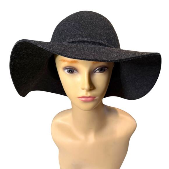 Uniqlo Women’s Wool Felt Wide Brim Floppy Hat One Size Charcoal Gray - Picture 1 of 12